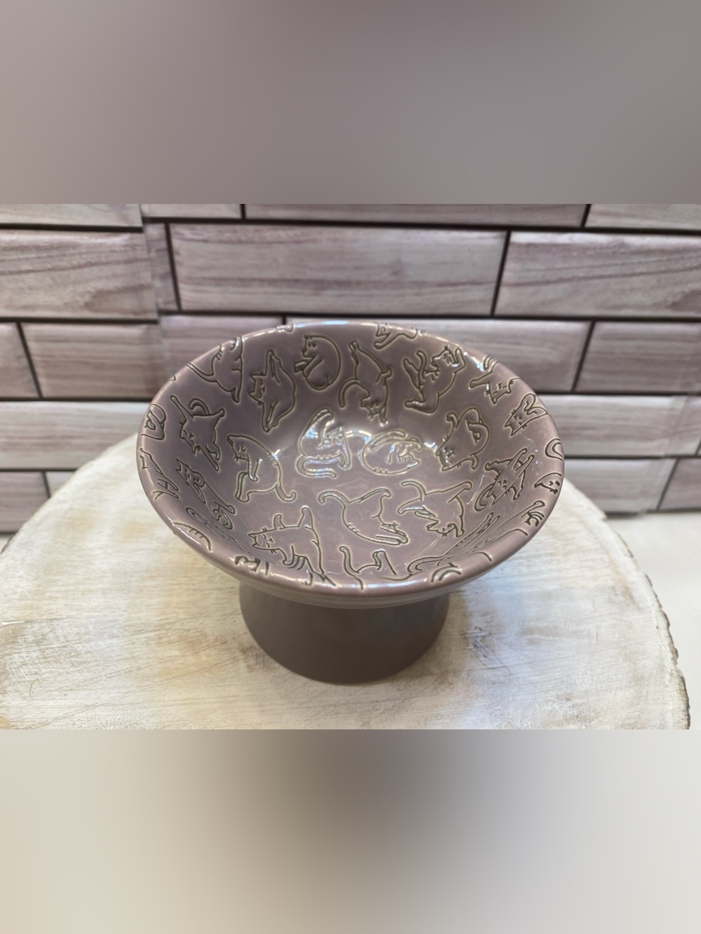 Signature❤️ Yoga cat screen embossed Elevated cat bowl Ancient Purple New